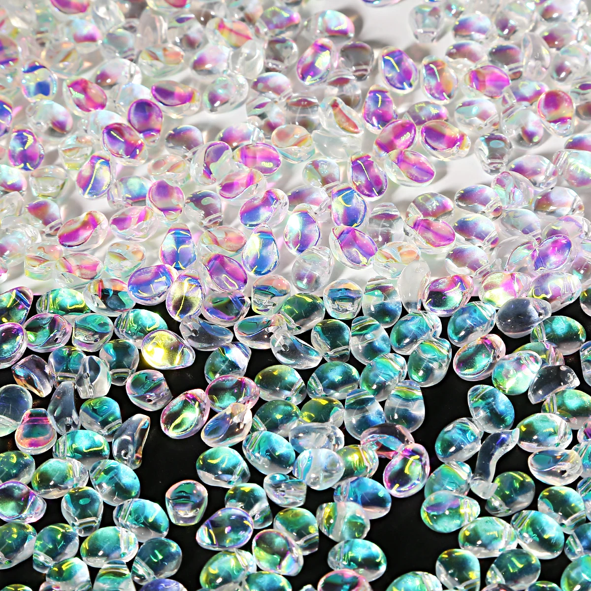 50Pc 6x8mm Bead Pendant Irregular Water Drops Glass Beads Manual Bracelet Necklace Hairpin Handmade DIY Jewelry Making