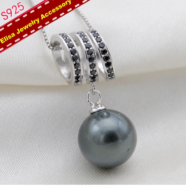 

Twist Design Pearl Pendant Holder S925 Solid Silver Pearl Pendant Settings Women DIY Pendant Accessory Fittings 3Pieces/Lot