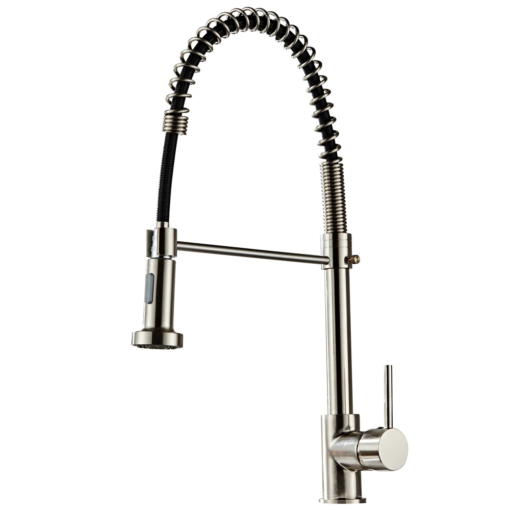 Pull-down Kitchen Faucet-Brushed Nylon Water Pipe