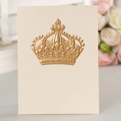 12set fairy tale theme crown Card leave message cards Lucky Love valentine Christmas Party Invitation Letter envelope