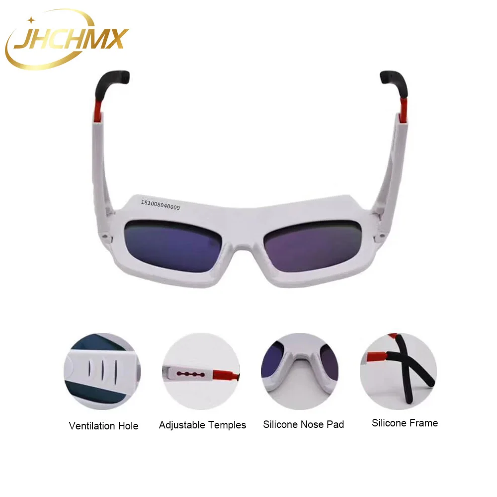 JHCHMX-Gafas de soldadura con energía Solar, lentes de protección con oscurecimiento automático, brillo ajustable, de seguridad