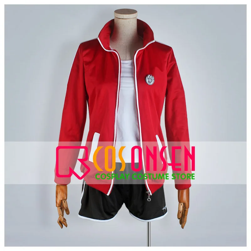 

COSPLAYONSEN Dangan Ronpa Aoi Asahina Cosplay Costume Red Jersey Outfit All Size