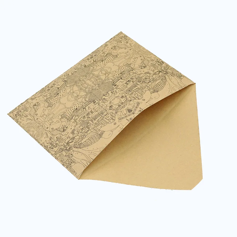 Retro High Quality Wood Pu envelope Double-sided paper Kraft paper Print Envelope Gift Business office stationery 10pcs