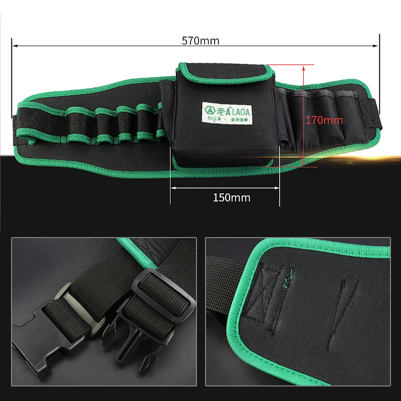 LAOA Multi-function Storage Bag Oxford Cloth Pocket Waist Pack Waterproof Double Layers Electrician Household Tools