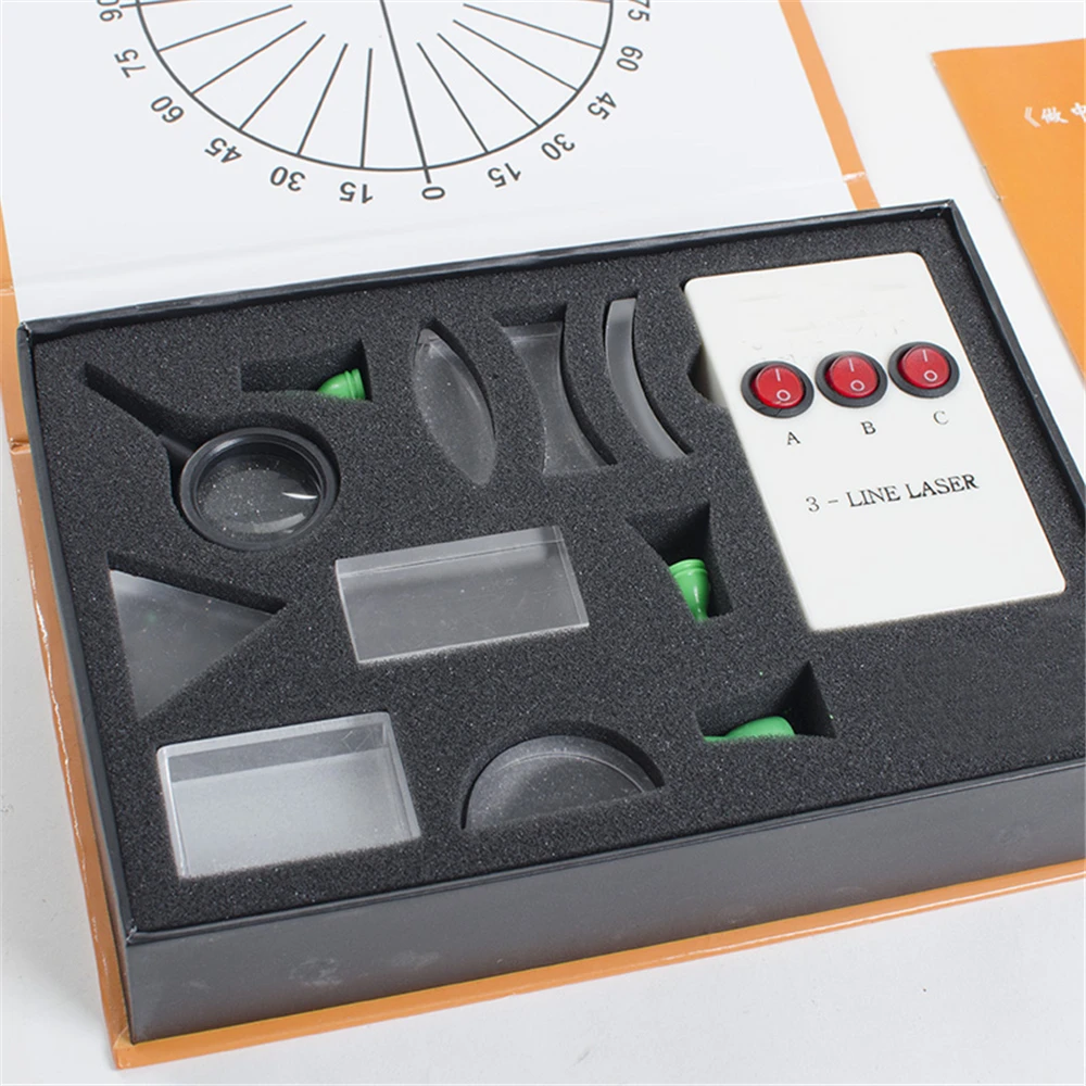 

Quality Physical Optics Experiment Set Triangular Prism Laser Lights Convex Concave Lens Set Child Gift Toy Science Equipment