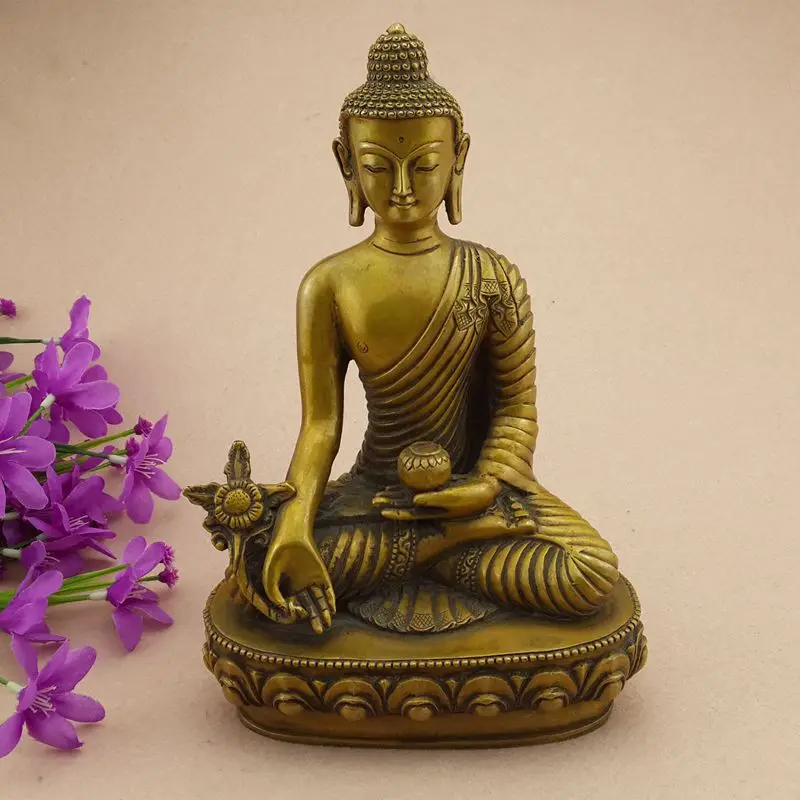

China Tibetan brass Seat Buddhsim Medicine Buddha medical Statue