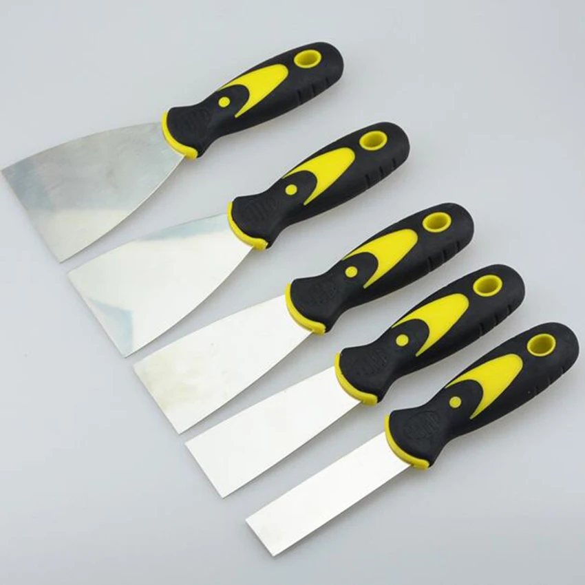 5 zoll Kitt Messer 1 stücke Schaber Klinge Schaber Schaufel Carbon Stahl Kunststoff Griff Wand Verputzen Messer Hand Werkzeug 215x125mm