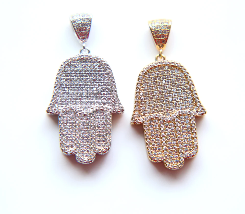 free chain micro pave cz hip hop  bling Men Jewelry New Fashion hand Gold Color Jewelry Men Necklace Copper