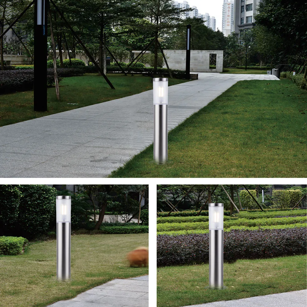 ZMJUJA Stainless Steel  LED Outdoor Garden Light Waterproof Led Landscape Yard Lawn Path Lamp  include 7W Bollard Light AC220V