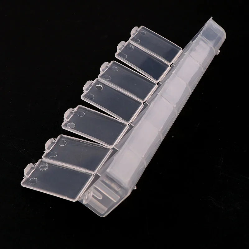 7 Grids Transparent Plastic Rectangle Storage Box DIY Nail Art Tips Decoration jewelry Tools Case Container