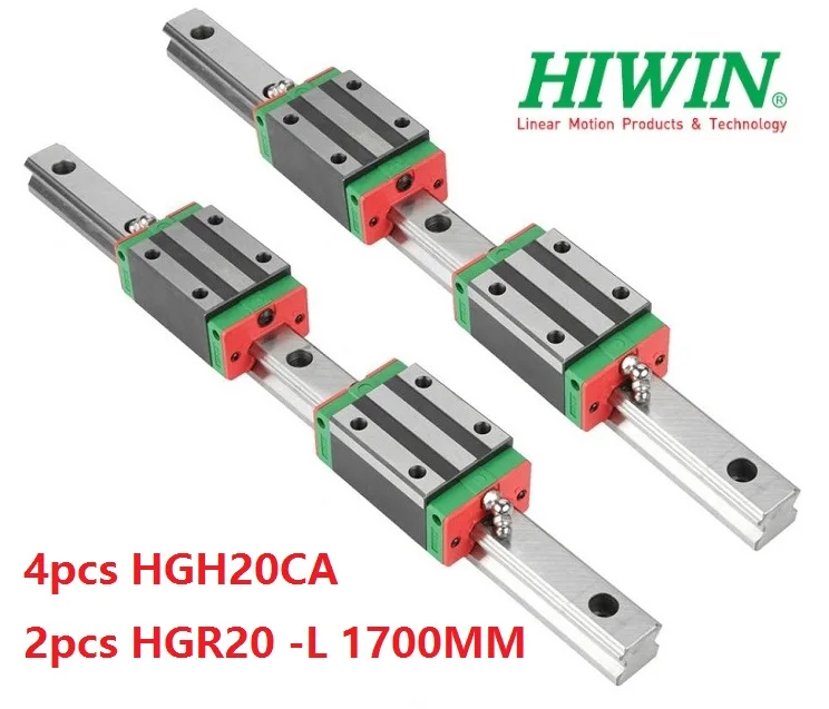 2pcs Hiwin rail HGR20 -L 1700MM + 4pcs HGH20CA  narrow blocks