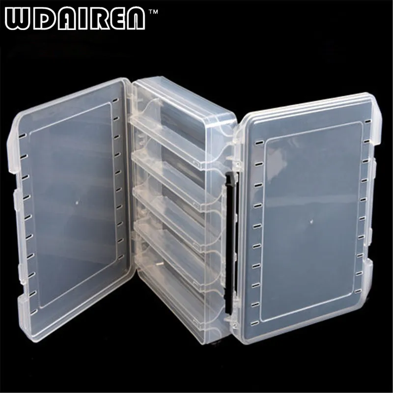 Double Sided 12 Compartments Fishing Tackle Tools Box Lure Fishhooks Float Sinker Line Fishing Accessories Box 210x170x43mm