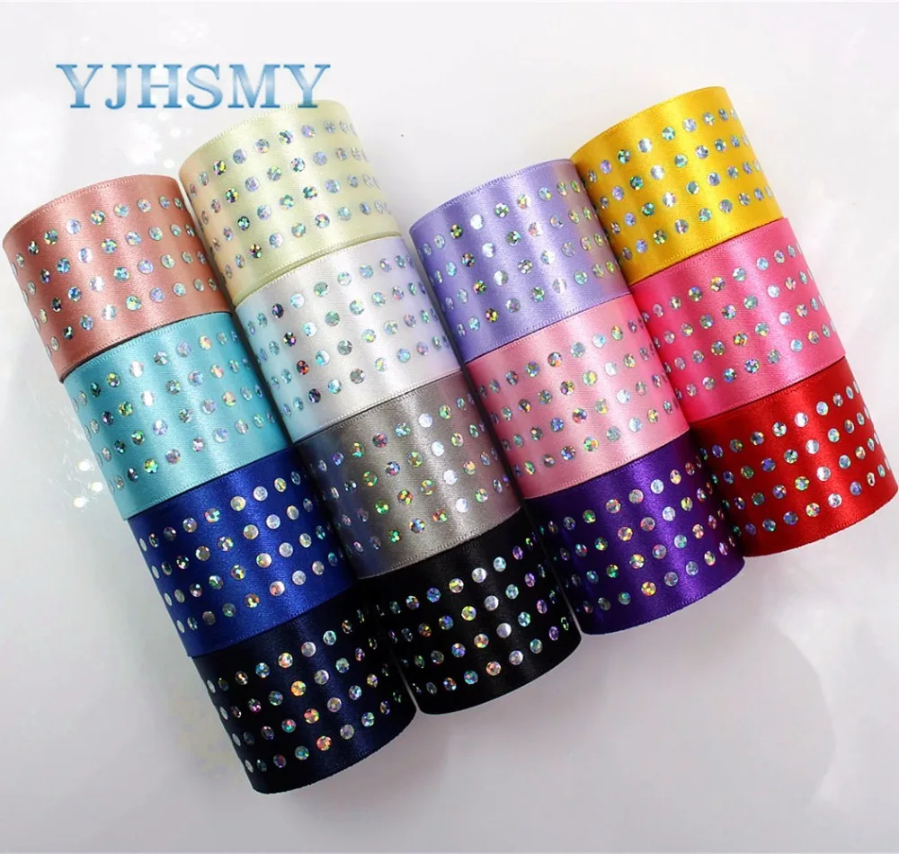 YJHSMY 184113,38 mm 2 yards Pure Ribbon White Sequin Ribbon Ribbon Wedding Accessories DIY Handmade Material Valentine's Day