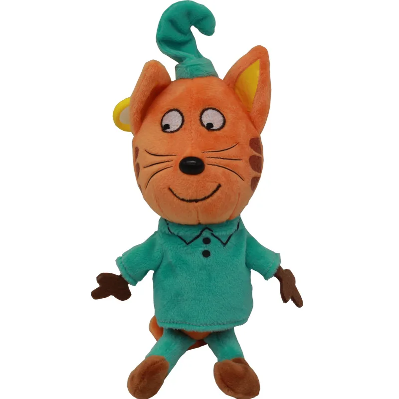 Muñecos de peluche de dibujos animados para niños, juguetes de animales suaves, Gato feliz, tres gatitos, ruso, 3 unids/lote