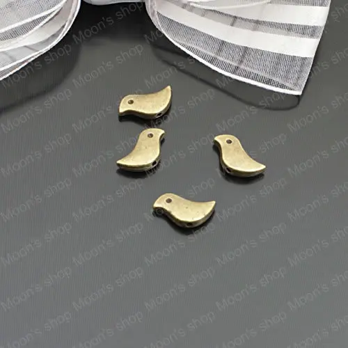 Wholesale 12*7mm Antique Bronze Small Bird Alloy beads Findings Accessories 100 pieces(JM213)