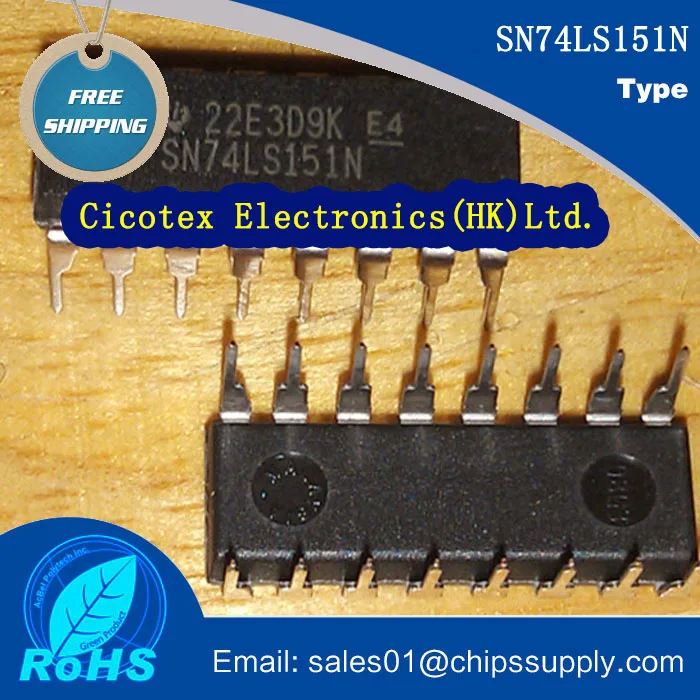 10pcs/lot SN74LS151N DIP16 SN 74LS151 N IC 8-1 DATA SELECTOR/MUX 16-DIP SN74LS151-N