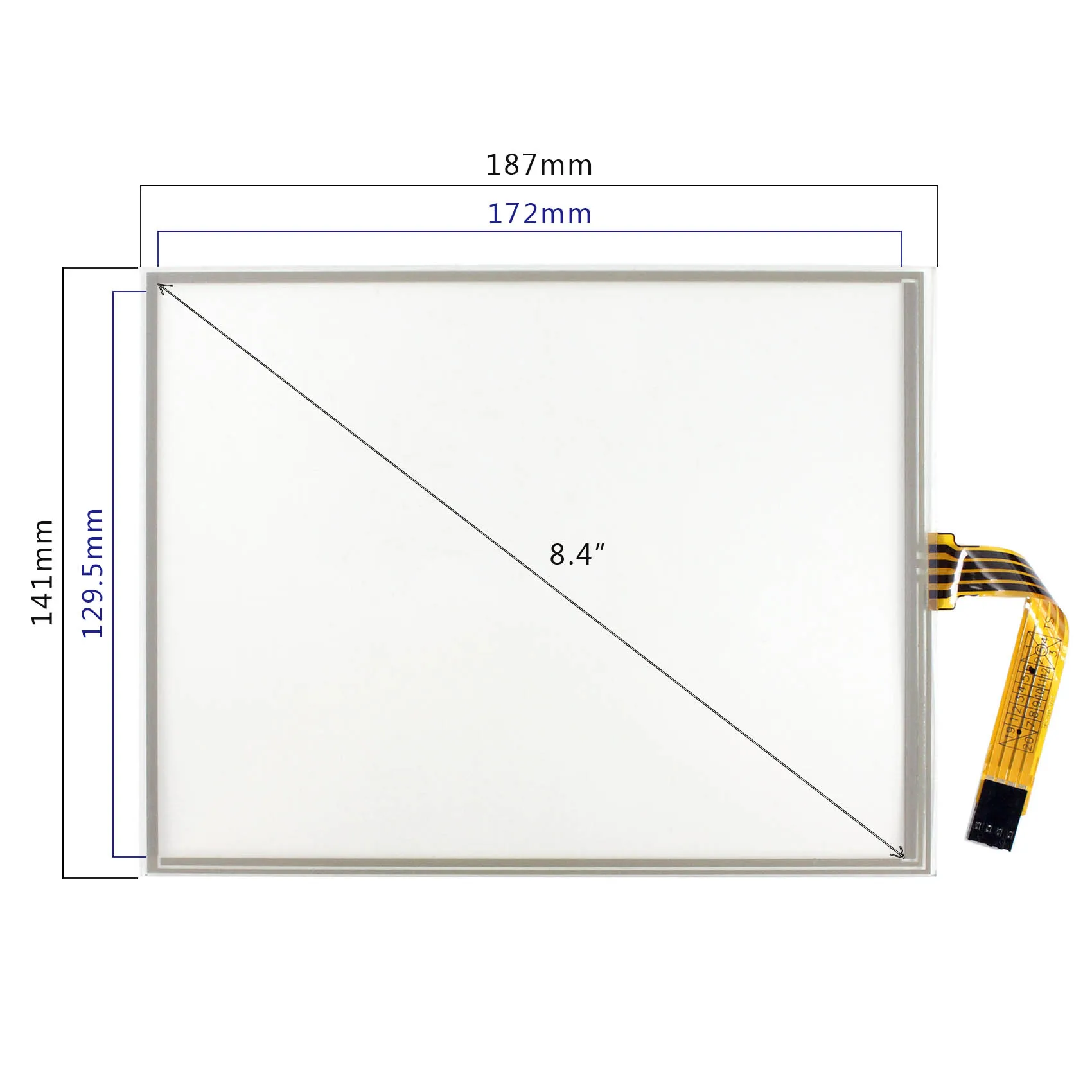 Pantalla táctil resistiva de 4 cables de 8,4 pulgadas para lcd de 8,4 pulgadas