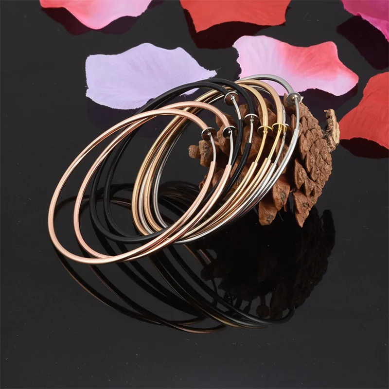 1 Pair Big Circle Large Hoop Earrings Fake Spring Clip On Nose Ring Hoop Lip Ring Helix Ring Hoop Fake Ear Ring Accessories