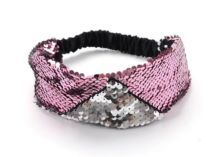 25.5CM*7CM Sequin Women Hairhand Ribbon Glitter Band DIY Hair Accessories Fashion Hairband Accessories Elastic Band *new*