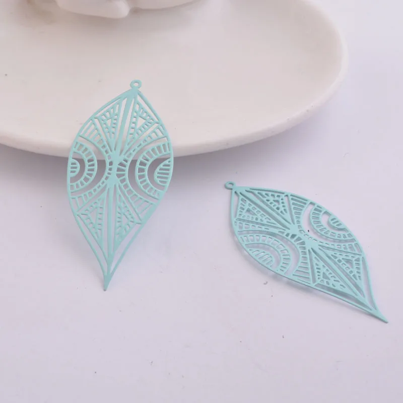 30 Stück AB5394 25*58mm zarte hohle Baumblatt-Ohrringanhänger, große Blätter, DIY-Schmuckzubehör – Detail 8