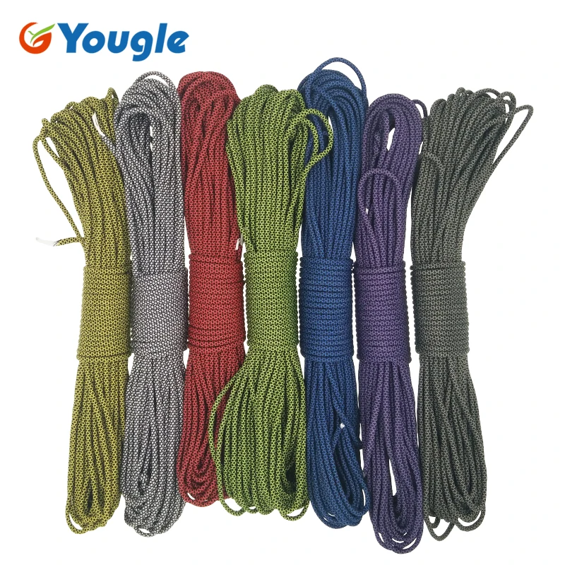 YOUGLE Paracord 550lb Parachute Cord Lanyard Rope Woven Bracelet Type III 100FT Camping survival equipment 172-178