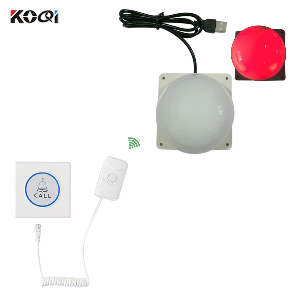 

Nurse Call Light System 433MHZ Wireless Hospital Nursing Home For Elderly 1 corridor light 1 room bed call button