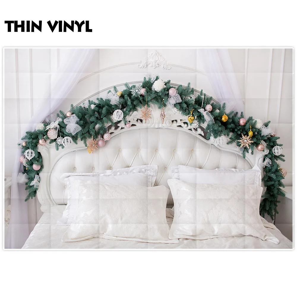 Funnytree-خلفية استوديو تصوير ، زينة عيد الميلاد ، لوح رأس شجرة بيضاء لغرفة نوم البنات ، فوتوبون زون