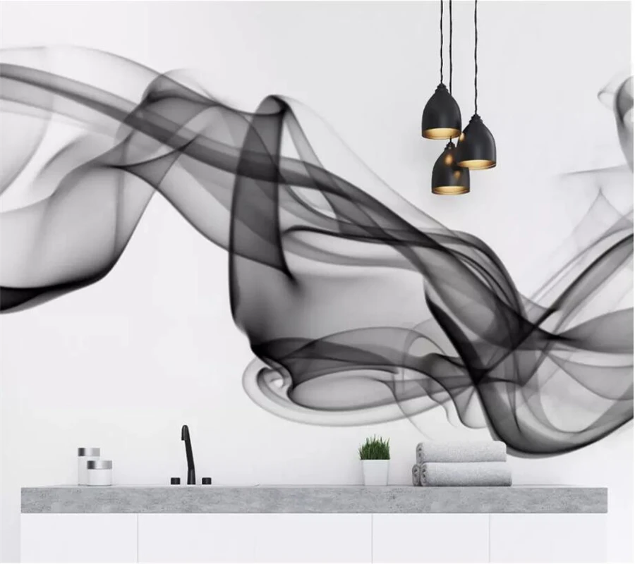 beibehang Customized large wallpaper 3d stereo photo mural abstract artistic ink smoke background wall living room 3d wallpaper