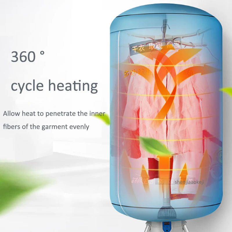 900w dobrável secador de roupa elétrica portátil ar quente do bebê secador de roupas com ptc aquecimento rápido e cronometragem 300l 220v