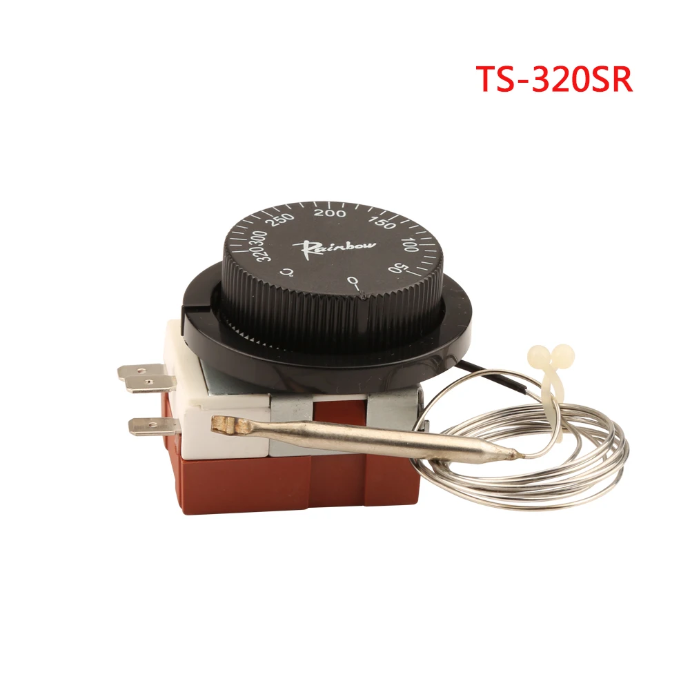 50-320 Celsius Rainbow Capillary Thermostat - 3-Pin High Temperature Control Switch for Electric Water Heater TS-320SR