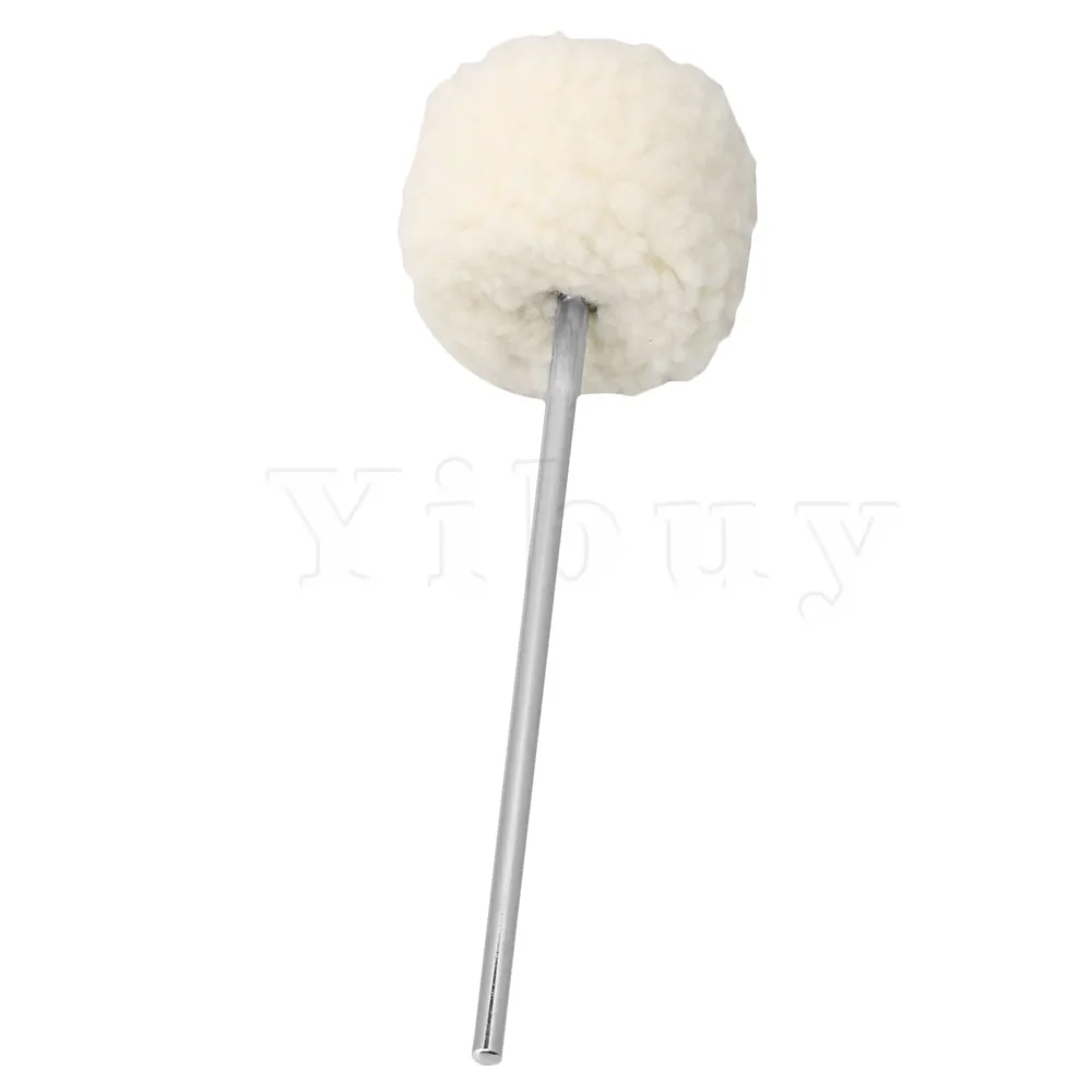 Yibuy-batidor de tambor de patada de bajo de eje de acero inoxidable, cabezal de Pedal de fieltro para martillo de percusión, 19,4x0,6 cm