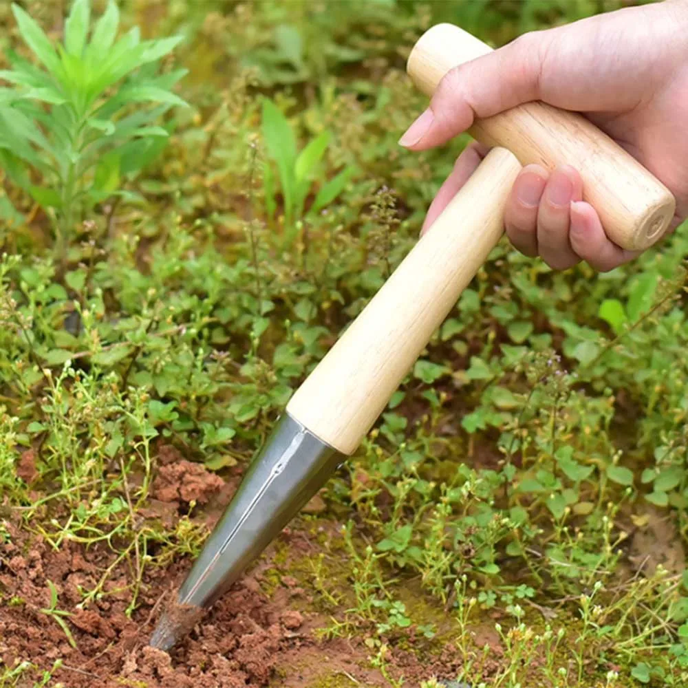 Desbrozadora de jardín de acero inoxidable, herramienta de mano para siembra y deshierbe, pala para jardinería con mango ergonómico
