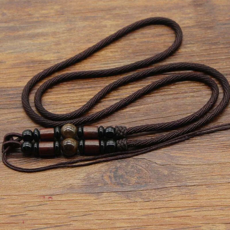 New 10pcs/lot Agate Wood Beads Lanyard for Jade Pendant Hand-woven Necklace Men Women Multicolor Chain DIY Accessories