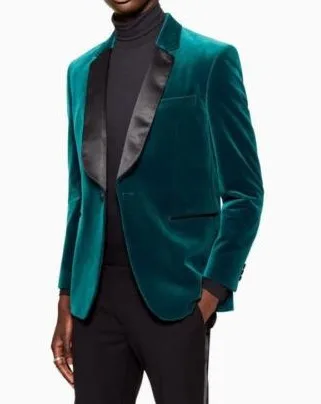 

Hot Recommend Side Slit One Button Velvet Groom Tuxedos Groomsmen Notch Lapel Mens Suits Blazers (Jacket+Pants+Tie) W:868