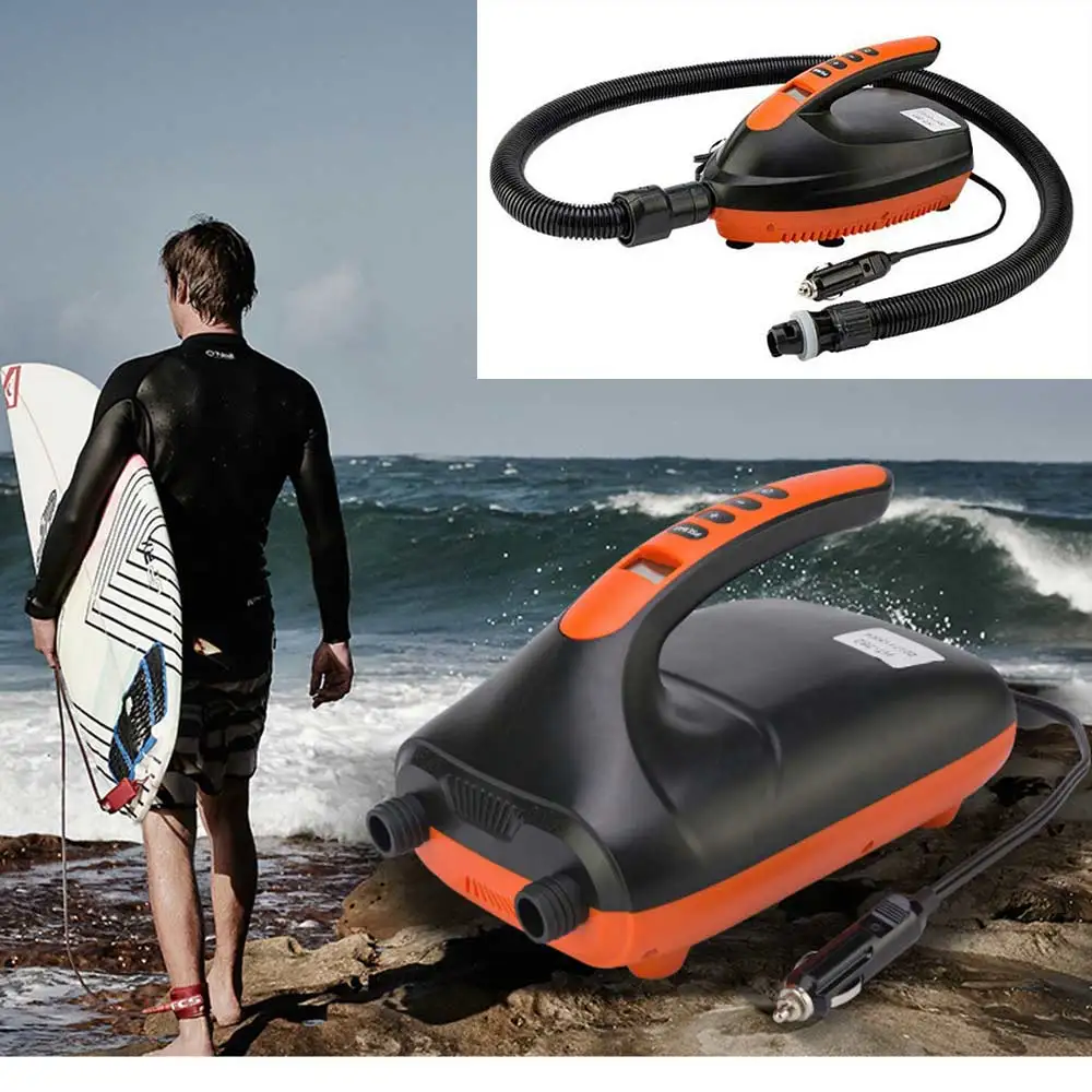 12V SUP Board Pump Max 16/20 PSI Inflatable Pump Electric Air Pump Dual Stage for Stand Up Paddle Board Air PVC Boat Mattress