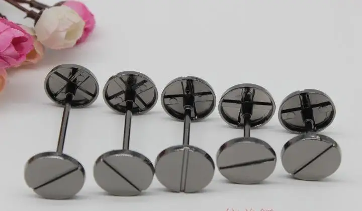 (20 PCS/lot) metal plating processing leather rivets black barbells handbags decorative accessories