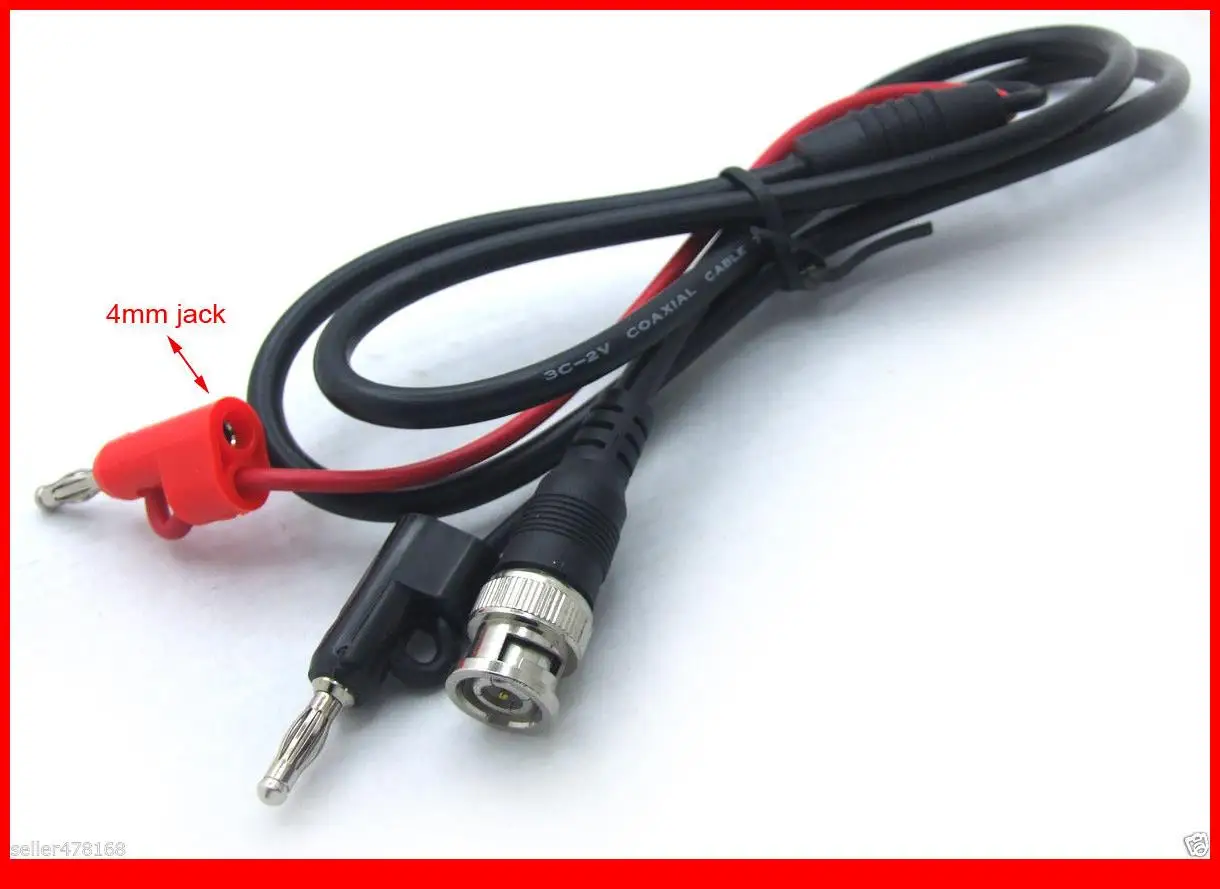 

10PCS BNC male to Double banana plug for 4mm jack 75oHM cable 100CM / 39" cables