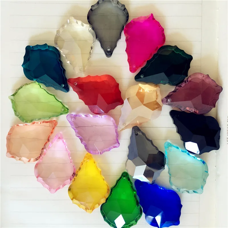 New 20pcs/Lot Mixed Color Chandelier Glass 38mm Lamp Prisms Parts Hanging Drop Pendant Lighting Accessories DIY Home Decoration