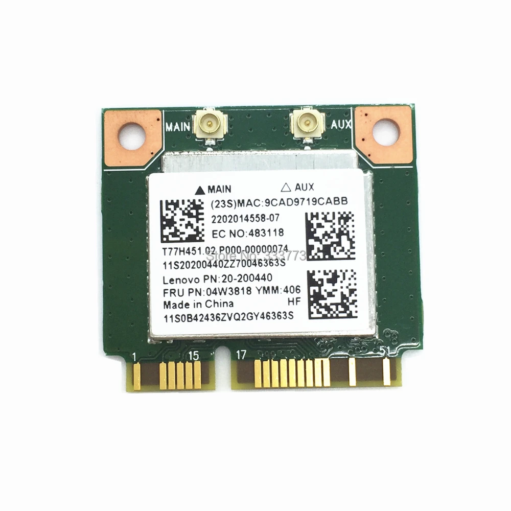 

Realtek RTL8723BE Mini PCI-E Wifi Fit for Bluetooth 4.0 Wireless Card for E440 E540 S440 S540 FRU:04W3818