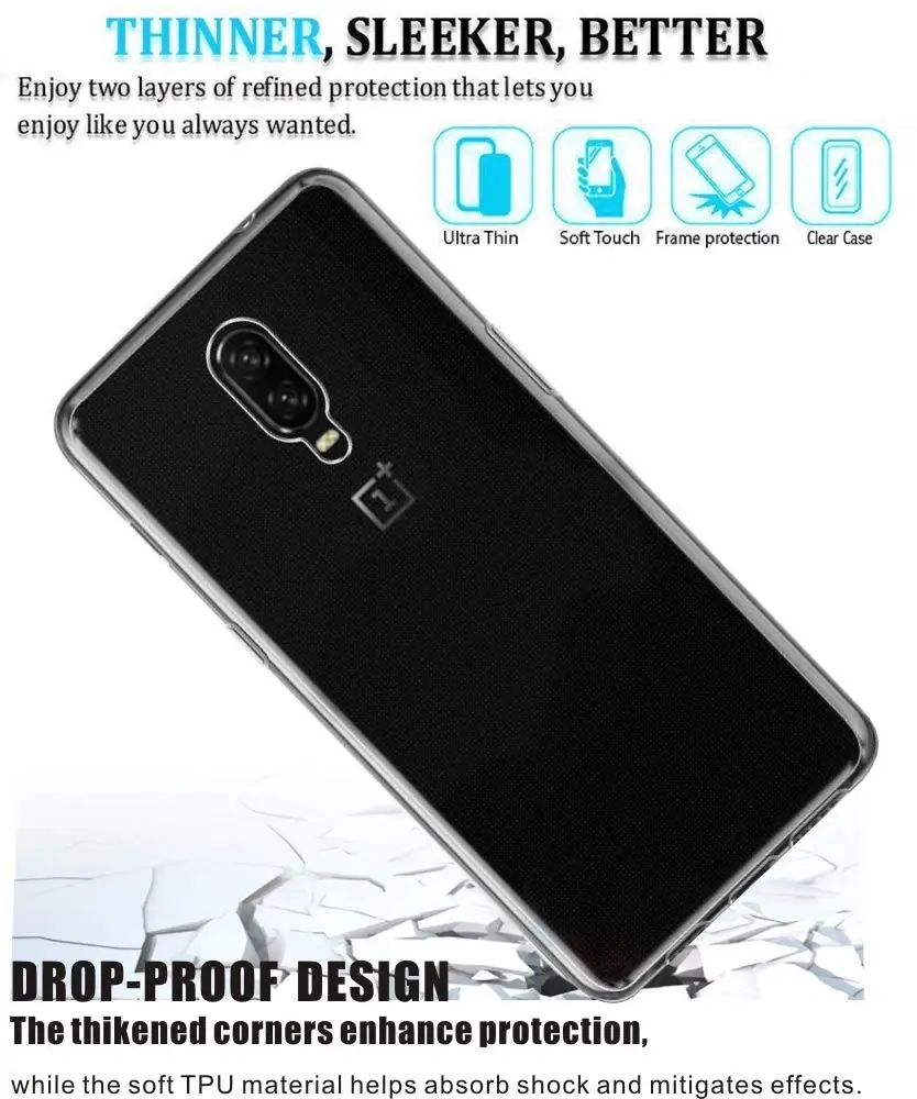 Original Transparent TPU for OnePlus 6 / 6T Case Cover Ultrathin