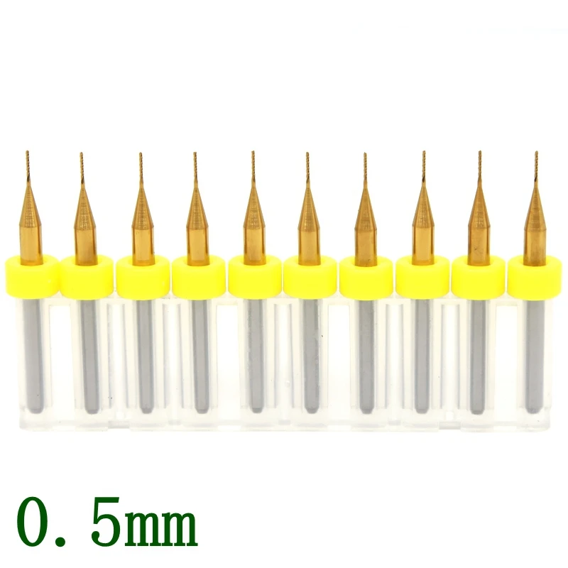 Hot 10pcs PCB Milling Cutter 0.5mm~1.3mm CNC Router Bit Tungsten Carpentine Milling Cutter Miniature Carved Metal Milling Cutter