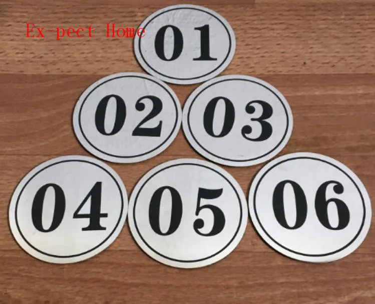 

8*8cm Stainless Steel Store Hotel Adhesive Door Table Sign Plate Storage Cabinet Shelf Number Sign Sticker