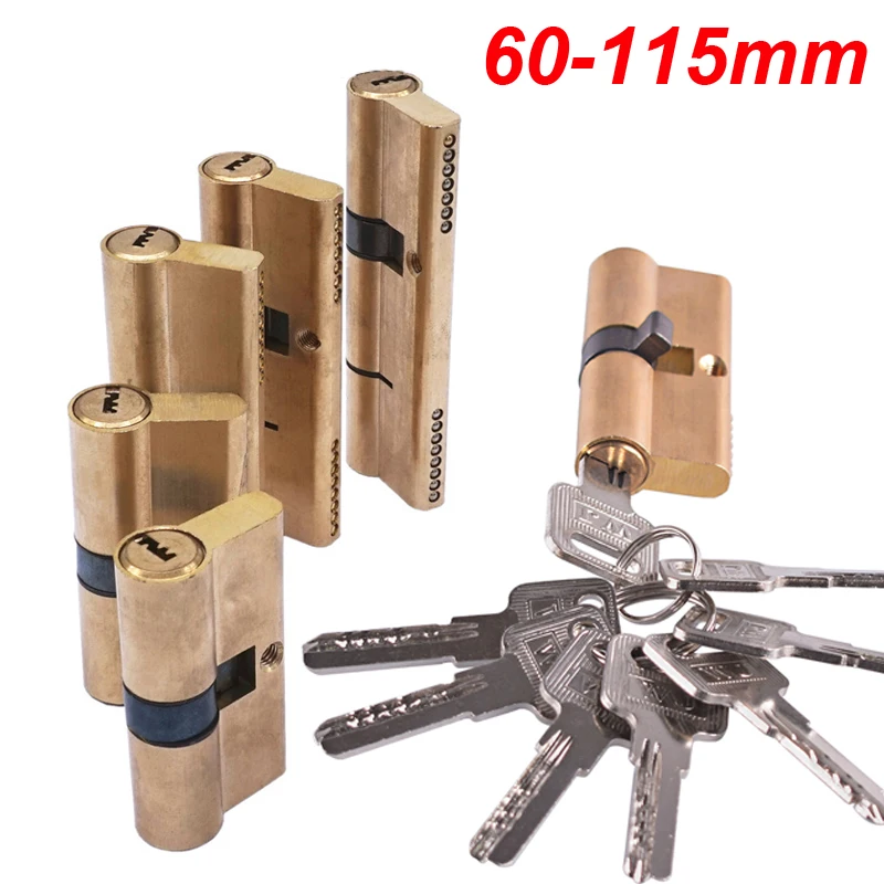 Cylinder AB Key Anti-Theft Lock 60 65 70 80 90 115mm Cylinder Biased Lock Entrance Brass Door Lock Lengthened Core Extended Keys