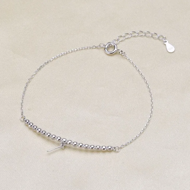 

925 Sterling Silver Pearl Bracelet Mountings Fashion Bangle Findings Jewelry Parts Fittings Accessories, 3pcs/lot