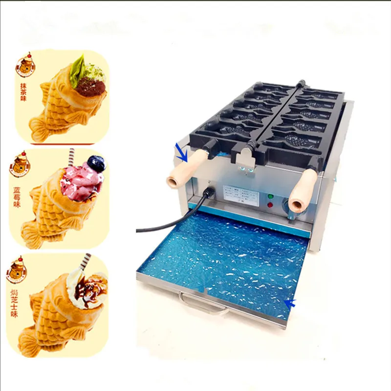 Fish mouth cake machine electric  heating 5pcs ice cream fish mouth bread baking machine taiyaki fish cake grill  ZF