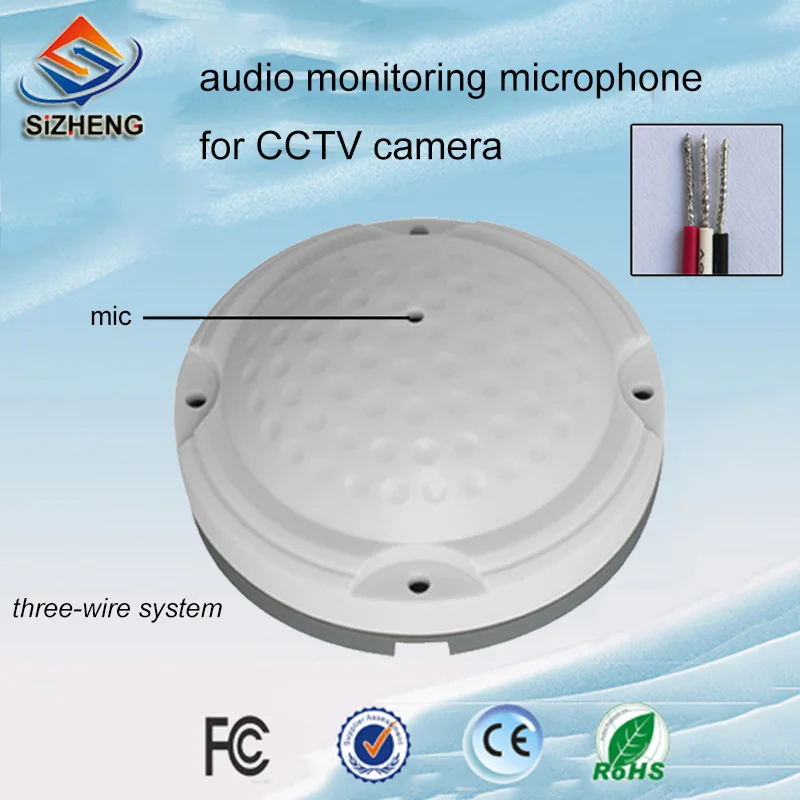 

Ceiling Security CCTV Audio Microphone Audio System Sound Monitor Pickups -40dB for Security Solution