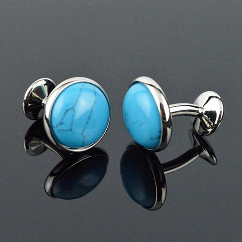 Jewelry shirt cufflinks for mens Gift Fashion Luxury Wedding blue Cuff link Novelty Button High Quality Free Shipping