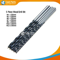 High quality! 7 Pcs/Lot, 300mm Extra Long Brad Point Wood Drill Bit Set Woodworking Tool 4/5/6/7/8/10/12mm