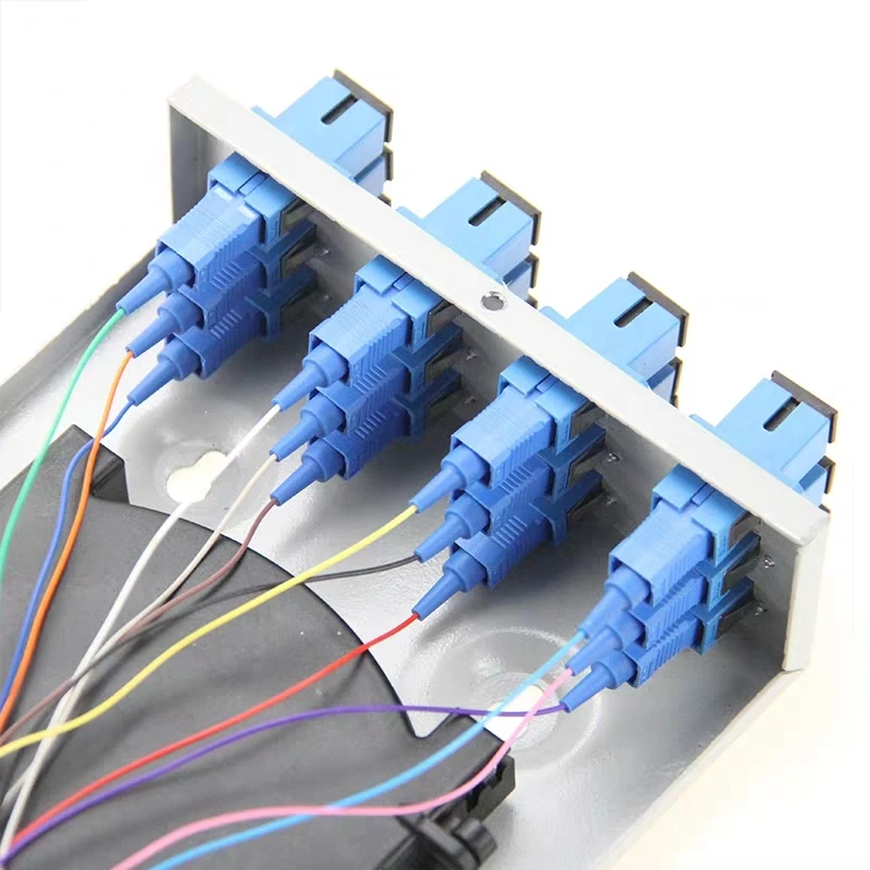 12 núcleo de fibra óptica caixa de rescisão incluem SC pigtail & adaptador portas patch panel SC ftth fttx 12 SPCC espessura 1.0 MILÍMETROS ST LC FC