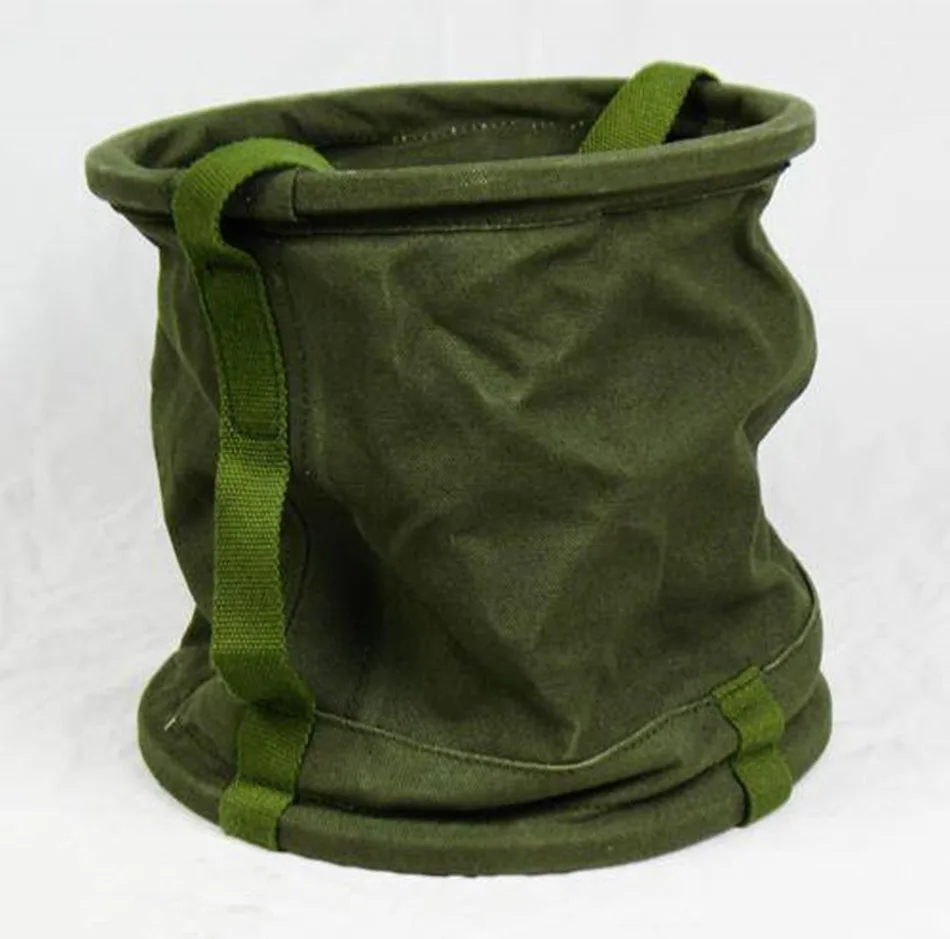 

WWII Military Canvas Material Portable Carriable Water Bucket Outdoor Fishing